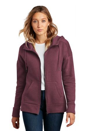 District Women's Perfect Weight Fleece Drop Shoulder Full-Zip Hoodie DT1104