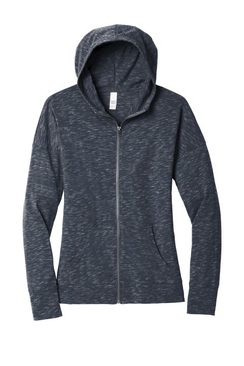 District Women's Medal Full-Zip Hoodie. DT665